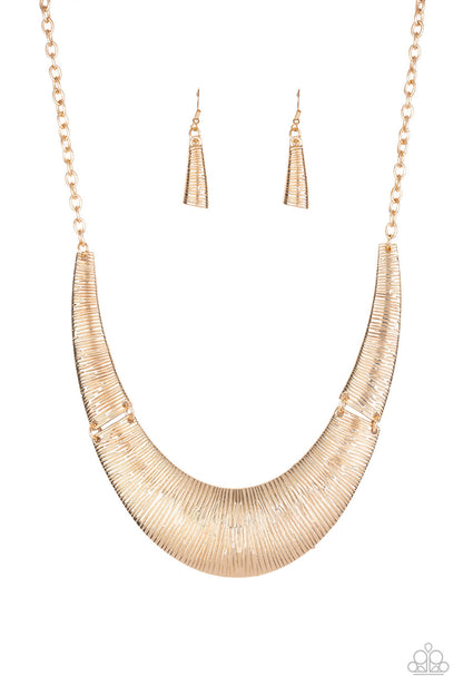 Paparazzi Accessories-Feast or Famine Gold Necklace Set