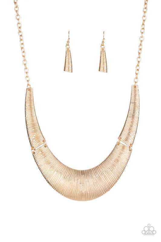 Paparazzi Accessories-Feast or Famine Gold Necklace Set