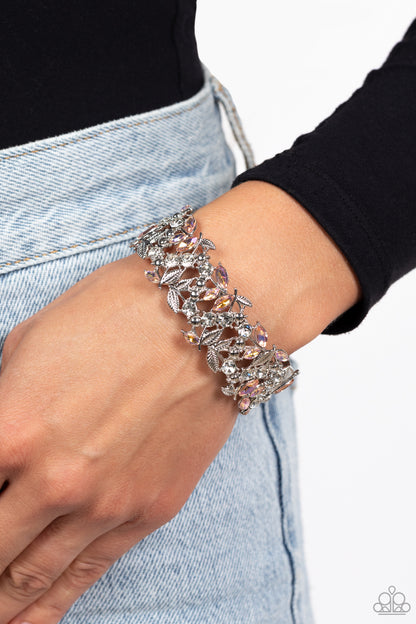 Paparazzi Accessories-Feathered Finesse Orange Iridescent Bracelet