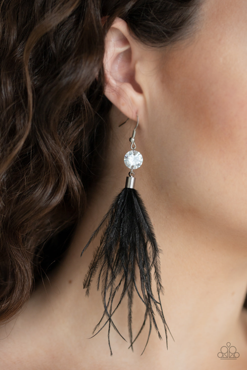 Paparazzi Accessories-Feathered Flamboyance Black Earring
