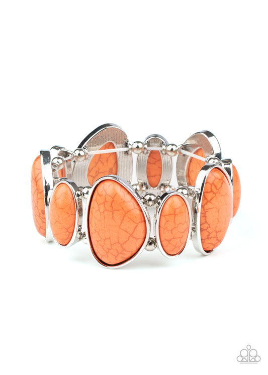 Paparazzi Accessories-Feel At HOMESTEAD Orange Stone Bracelet