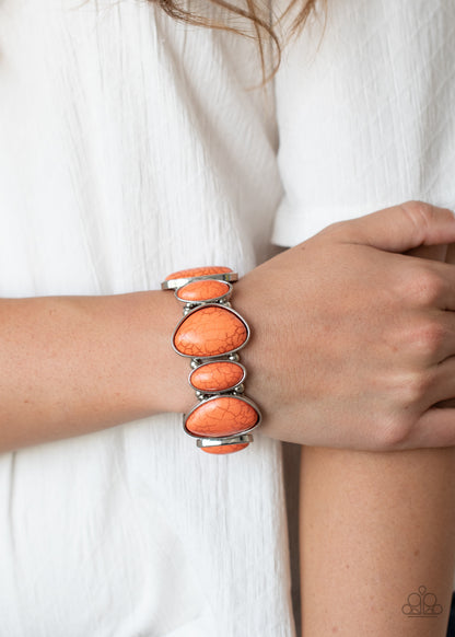 Paparazzi Accessories-Feel At HOMESTEAD Orange Stone Bracelet