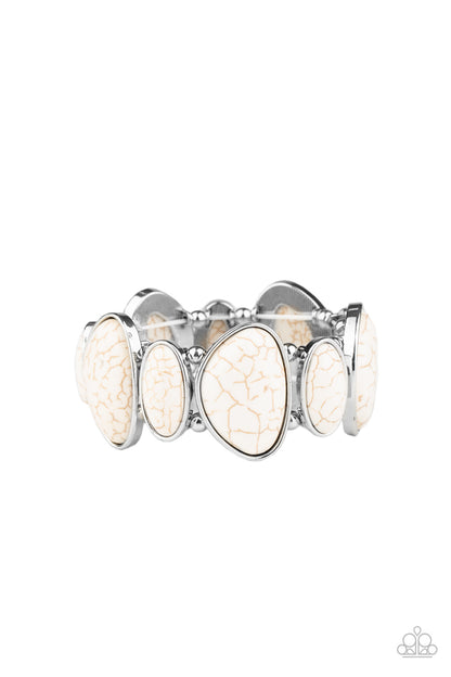 Paparazzi Accessories-Feel At HOMESTEAD White Stone Bracelet