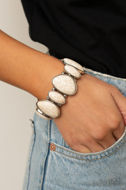 Paparazzi Accessories-Feel At HOMESTEAD White Stone Bracelet