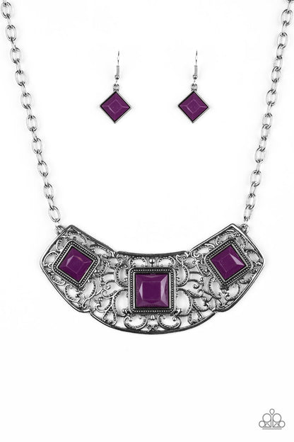 Paparazzi Accessories-Feeling Inde-PENDENT Purple Necklace Set