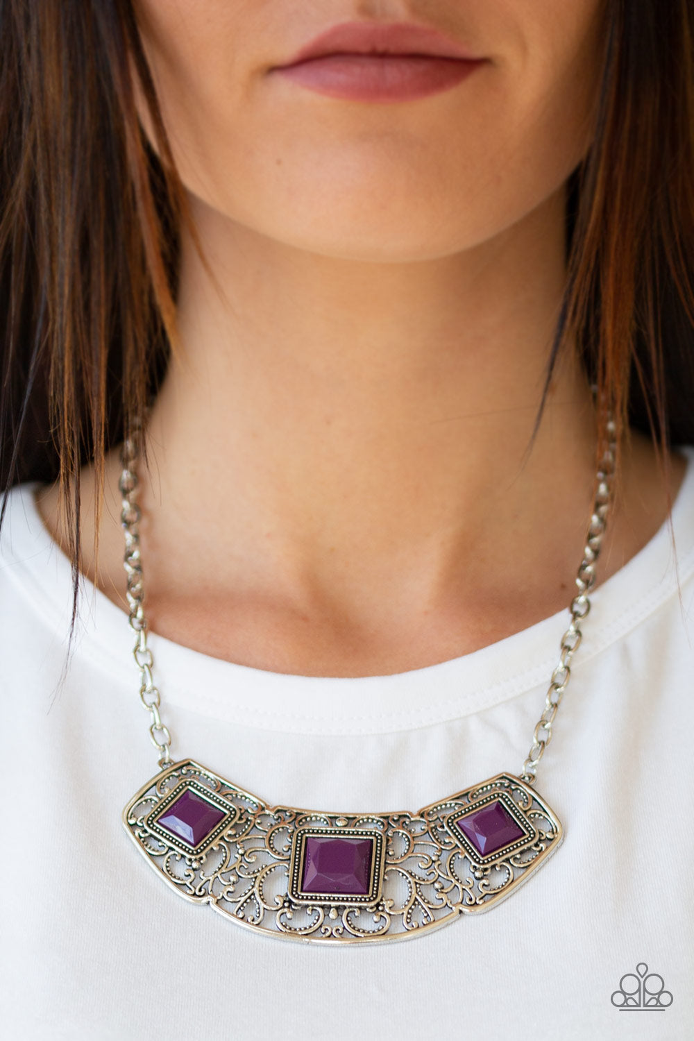 Paparazzi Accessories-Feeling Inde-PENDENT Purple Necklace Set