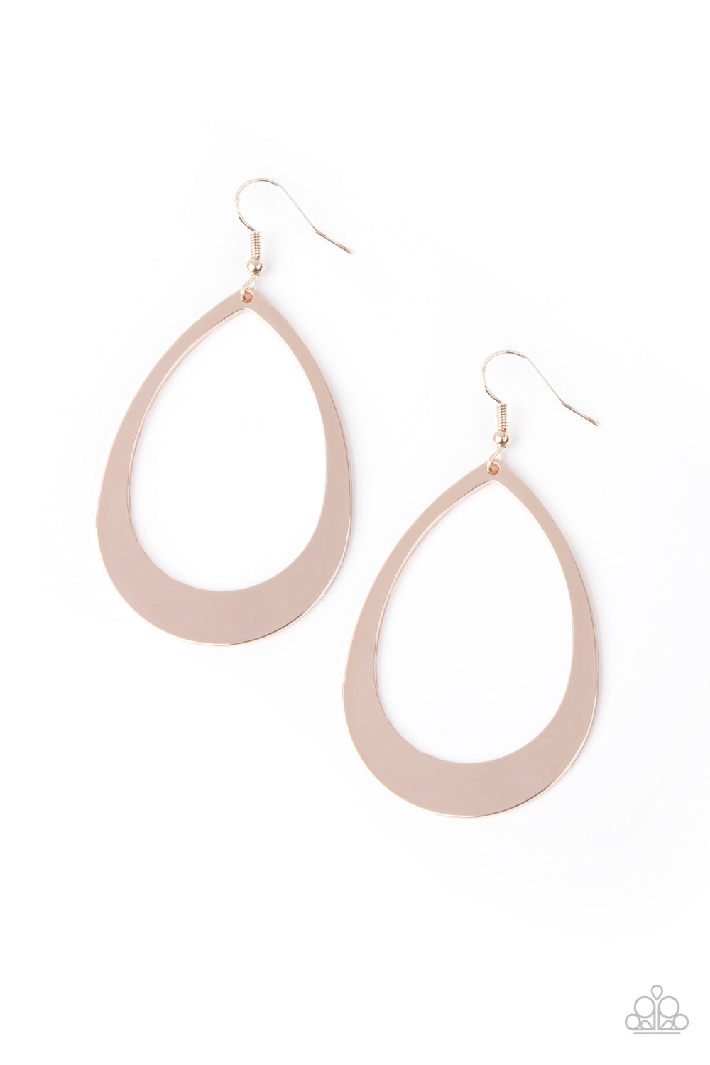 Paparazzi Accessories-Fierce Fundamentals Rose Gold Teardrop Earrings