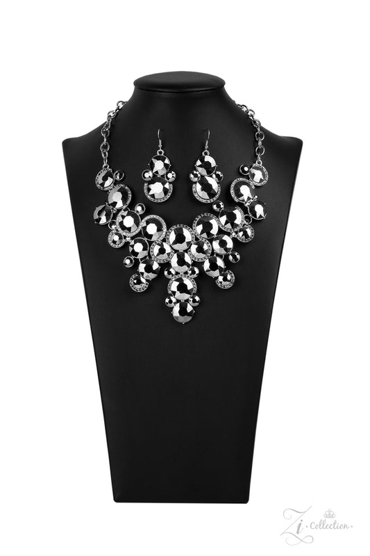 Paparazzi Accessories ZI Signature Collection-Fierce Hematite Necklace Set