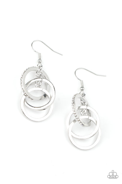 Paparazzi Accessories-Fiercely Fashionable White Earrings