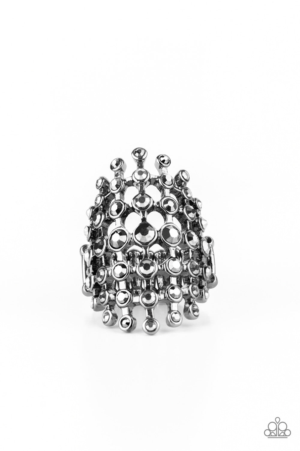 Paparazzi Accessories-Fiercely Flashy Glistening Hematite Rings