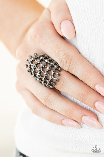 Paparazzi Accessories-Fiercely Flashy Glistening Hematite Rings