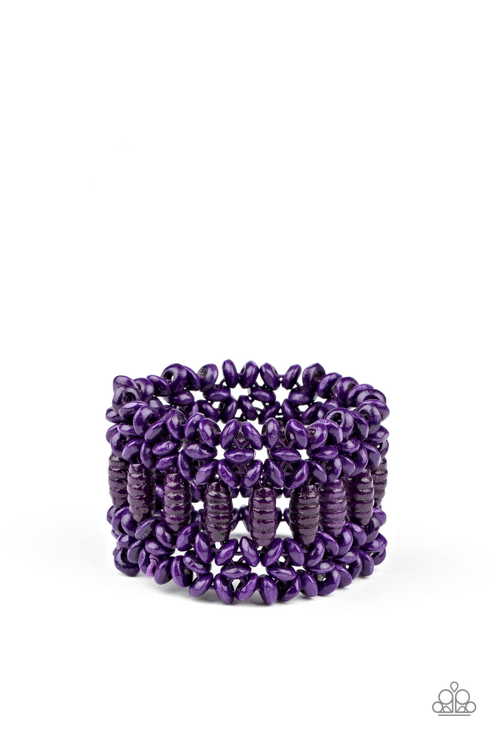 Paparazzi Accessories-Fiji Flavor Purple Wood Bracelet
