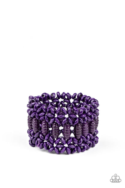 Paparazzi Accessories-Fiji Flavor Purple Wood Bracelet