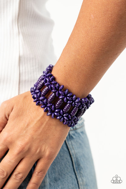 Paparazzi Accessories-Fiji Flavor Purple Wood Bracelet