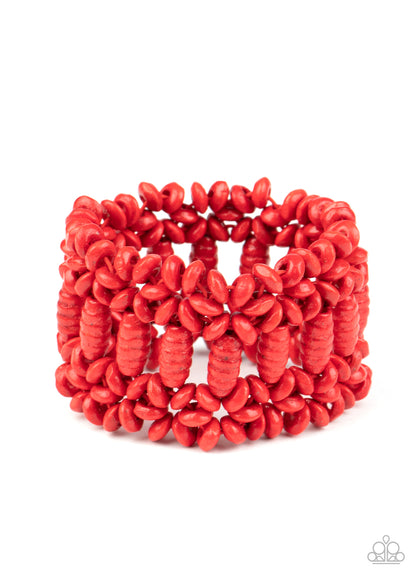 Paparazzi Accessories-Fiji Flavor Red Wood Bracelet