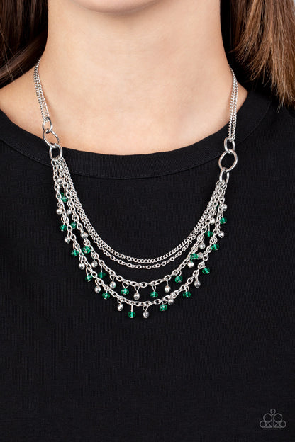 Paparazzi Accessories-Financially Fabulous Green Necklace Set