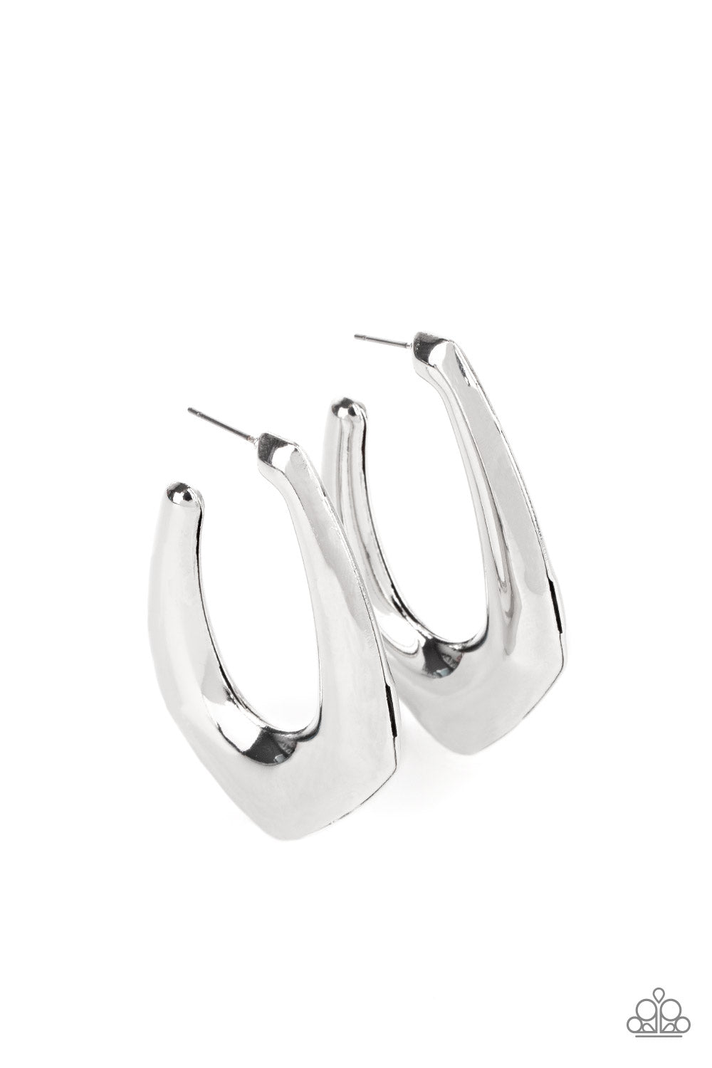 Paparazzi Accessories-Find Your Anchor Silver Hoop Earrings