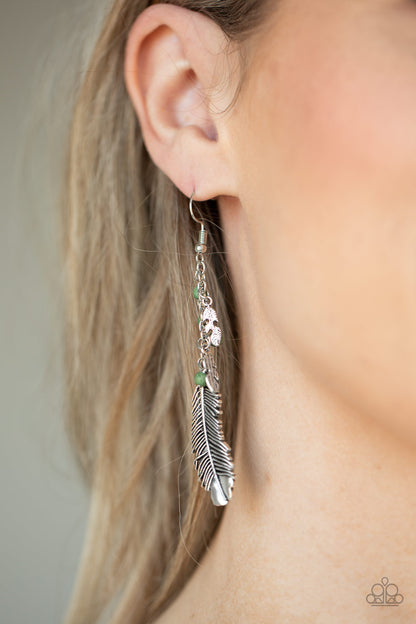 Paparazzi Accessories-Find Your Flock Green Earrings