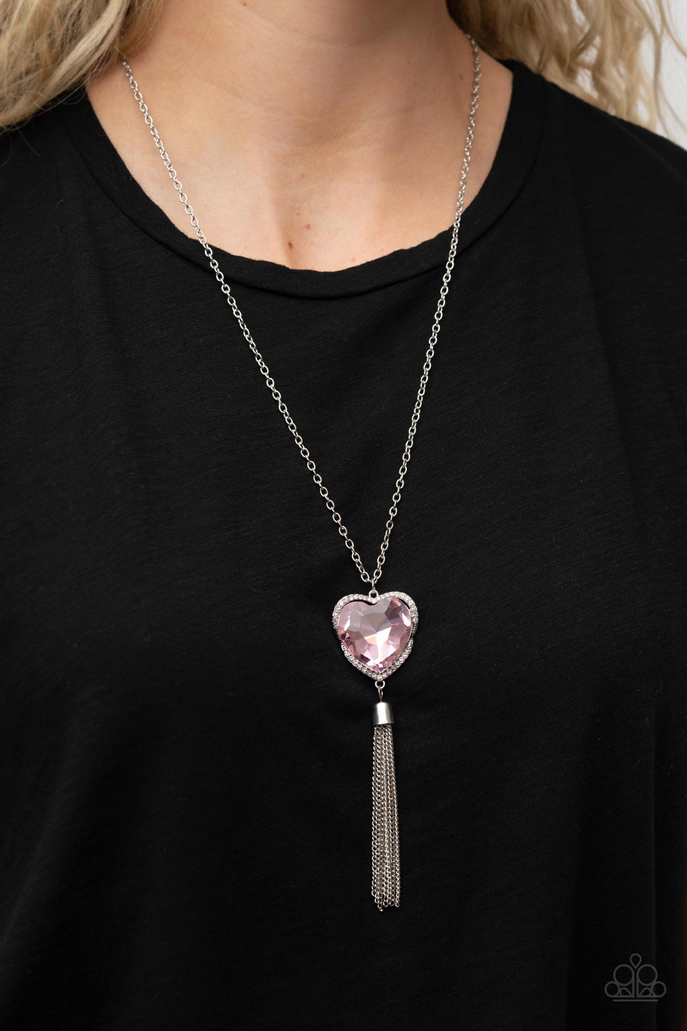 Paparazzi Accessories-Finding My Forever Pink Oversized Heart Necklace Set