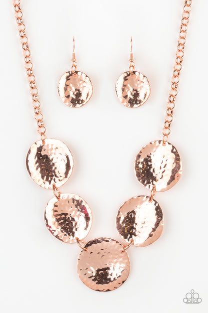 Paparazzi Accessories-First Impressions Copper Necklace Set