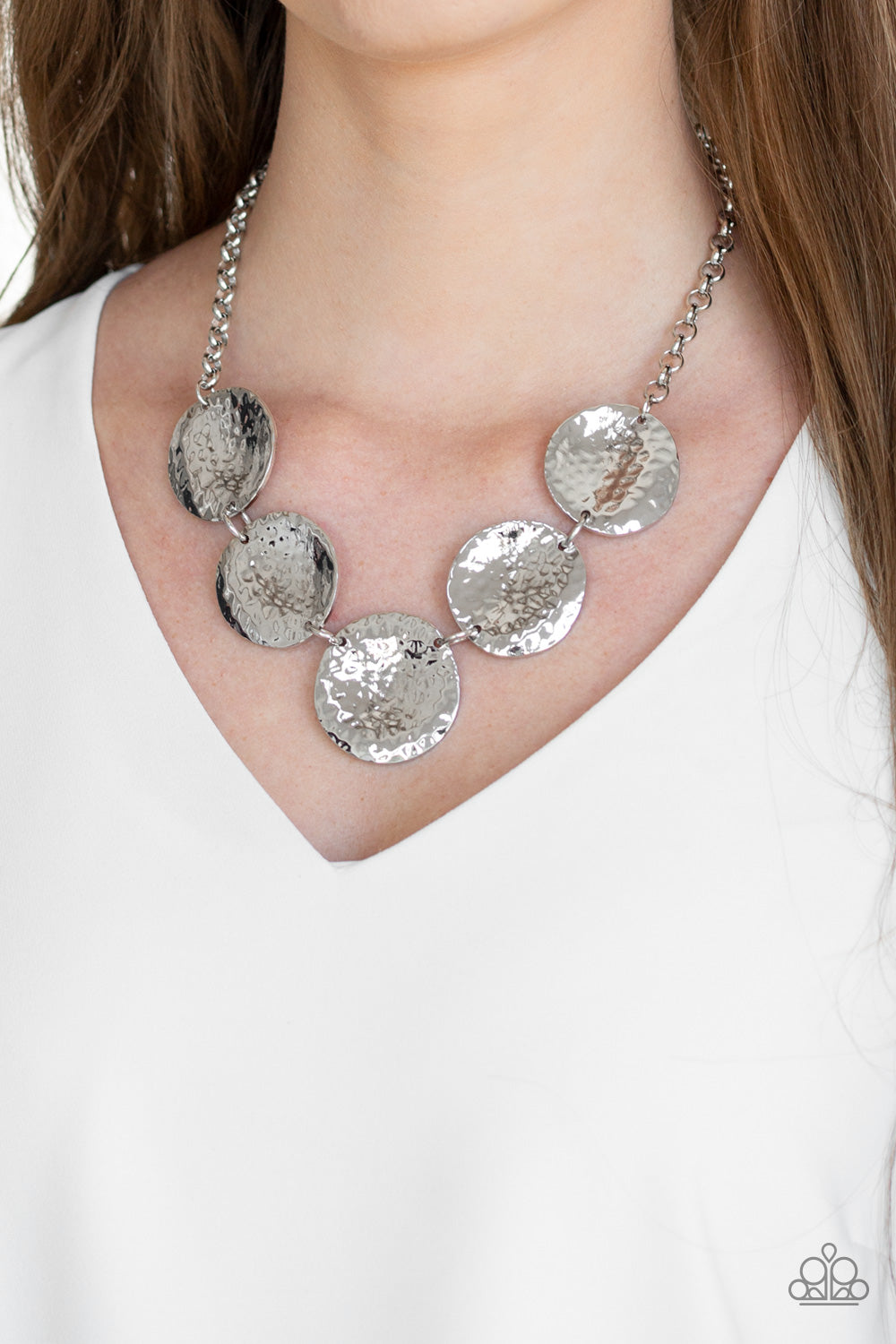 Paparazzi Accessories-First Impressions Silver Necklace Set