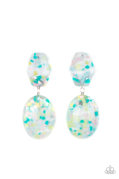 Paparazzi Accessories-Flaky Fashion Multi Confetti Acrylic Earrings