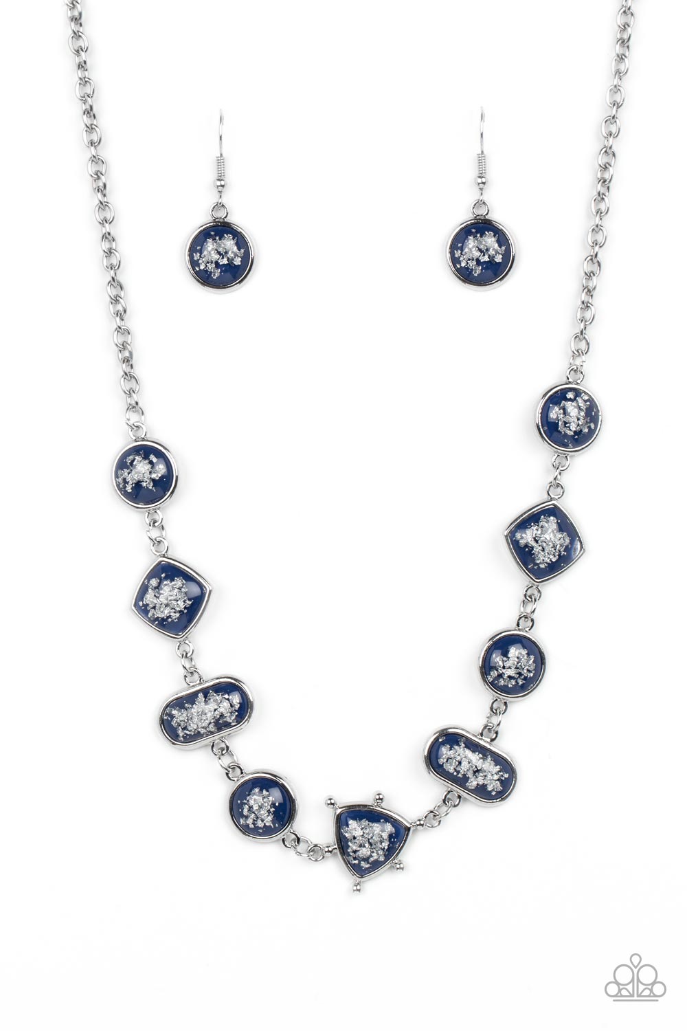 Paparazzi Accessories-Fleek and Flecked Blue Speckled Bead Necklace Set