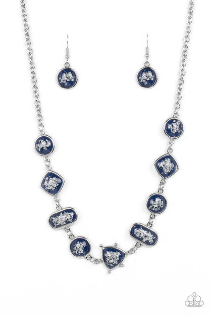 Paparazzi Accessories-Fleek and Flecked Blue Speckled Bead Necklace Set