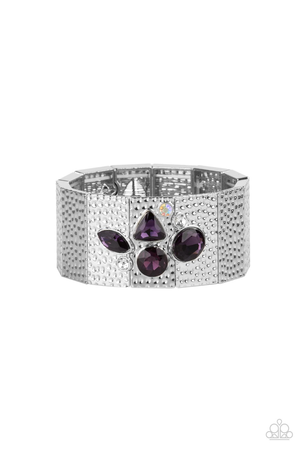 Paparazzi Accessories-Flickering Fortune Purple Iridescent Bracelet