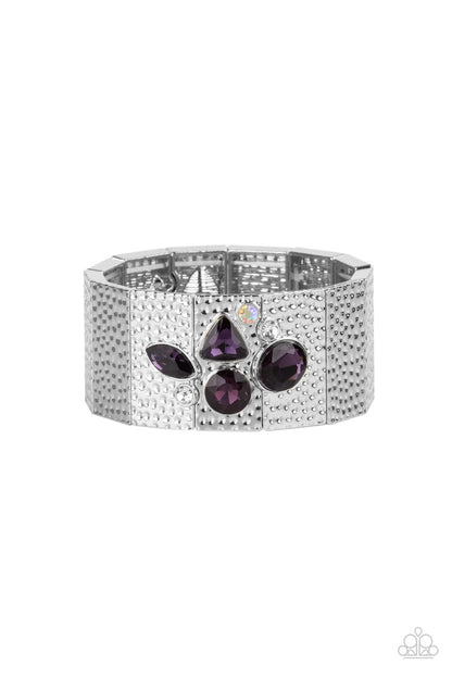 Paparazzi Accessories-Flickering Fortune Purple Iridescent Bracelet