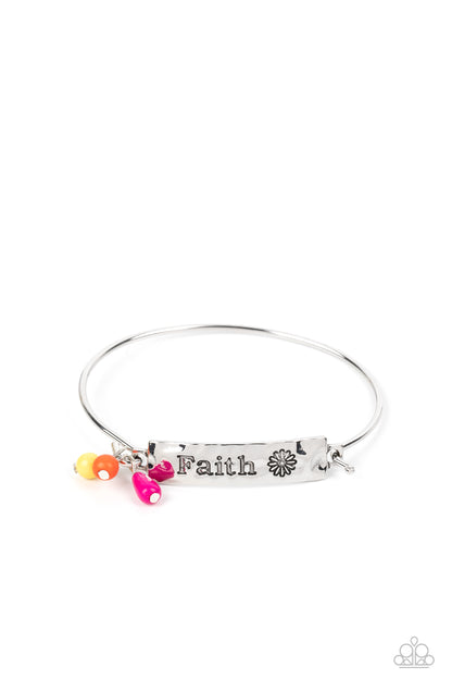 Paparazzi Accessories-Flirting with FAITH Pink Inspirational Bracelet
