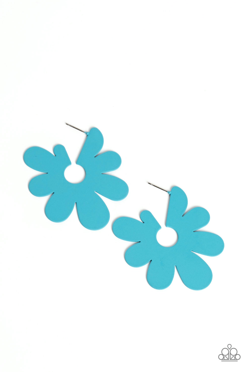 Paparazzi Accessories-Flower Power Fantasy Blue Petal Hoop Earrings