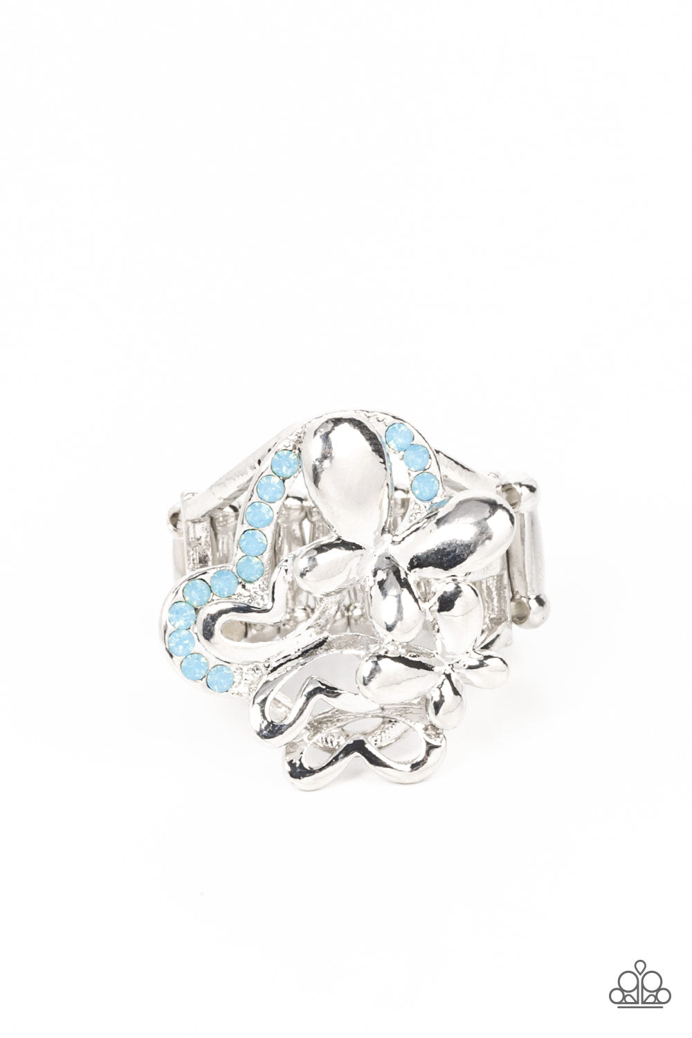 Paparazzi Accessories-Fluttering Flashback Blue Opal Butterfly Ring