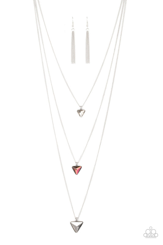 Paparazzi Accessories-Follow The LUSTER Multi Triangular Gem Necklace Set