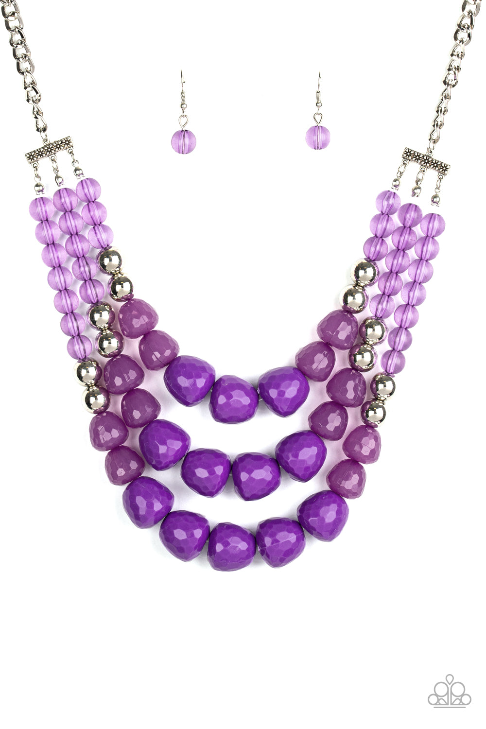 Paparazzi Accessories-Forbidden Fruit Purple Bead Necklace Set