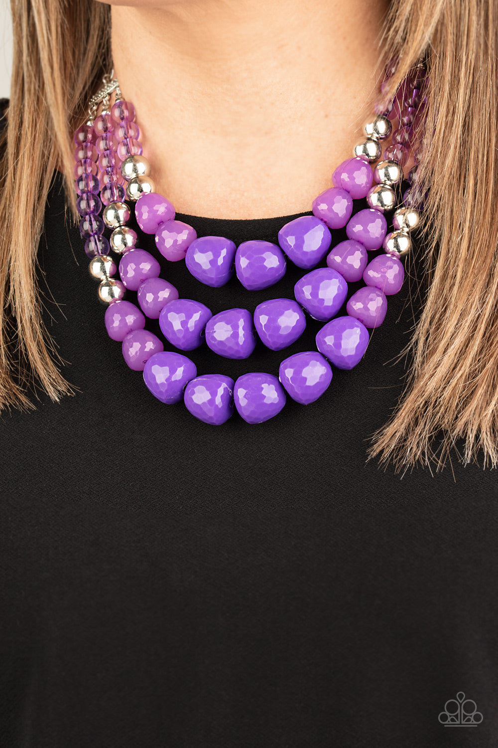 Paparazzi Accessories-Forbidden Fruit Purple Bead Necklace Set