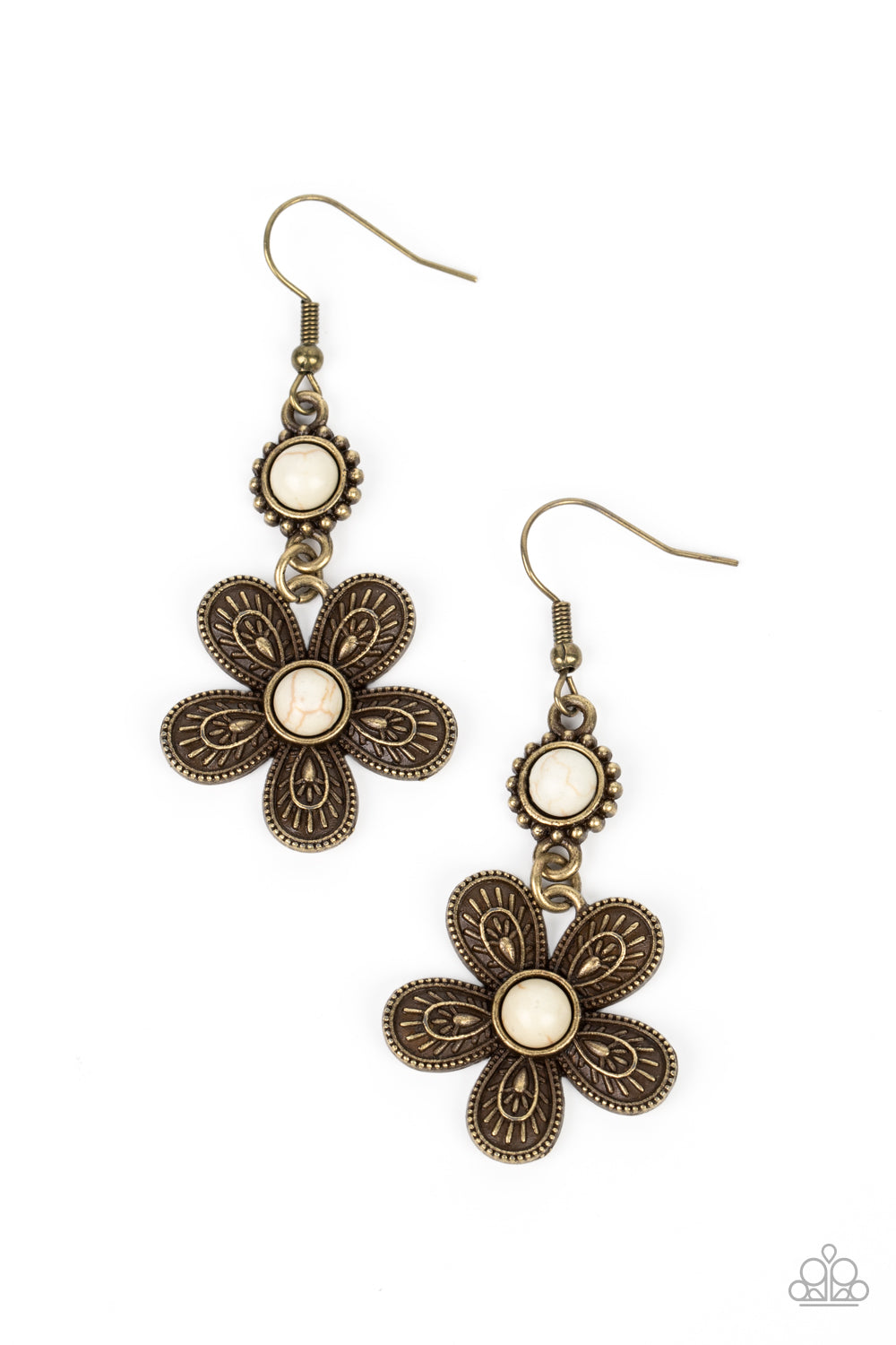 Paparazzi Accessories-Free-Spirited Flourish Brass Petal Necklace Set