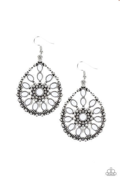 Paparazzi Accessories-Free To Roam White Earrings