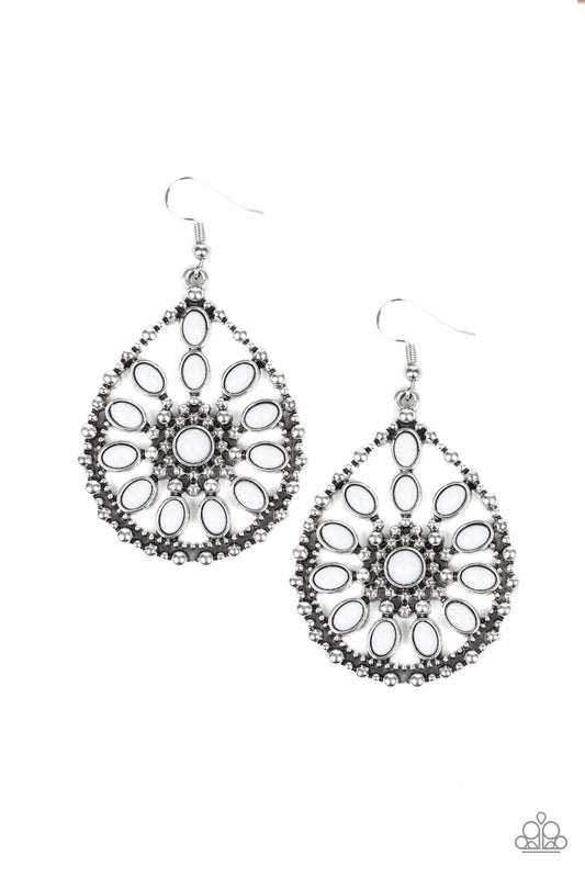 Paparazzi Accessories-Free To Roam White Earrings
