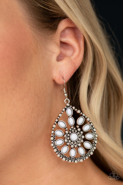 Paparazzi Accessories-Free To Roam White Earrings