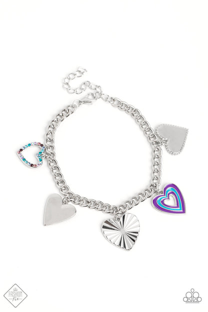 Paparazzi Accessories-Funky Forte Multi Heart Charms 2022 FF Bracelet