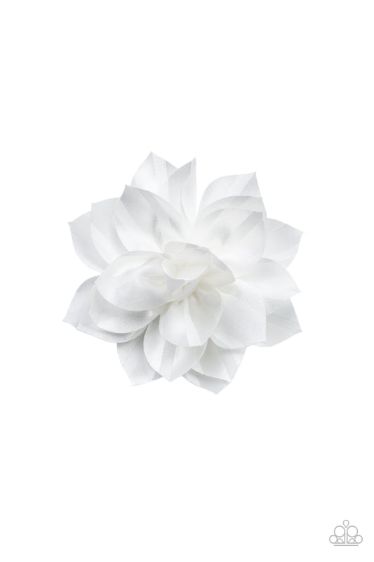 Paparazzi Accessories-Gala Garden White Blossom Hair Clip