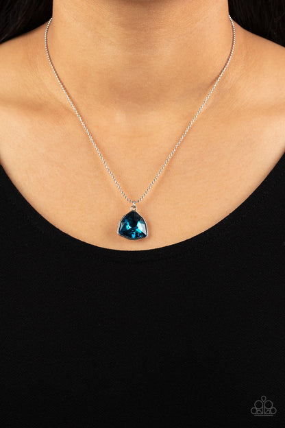 Paparazzi Accessories-Galactic Duchess Blue Asymmetrical Pendant Necklace Set