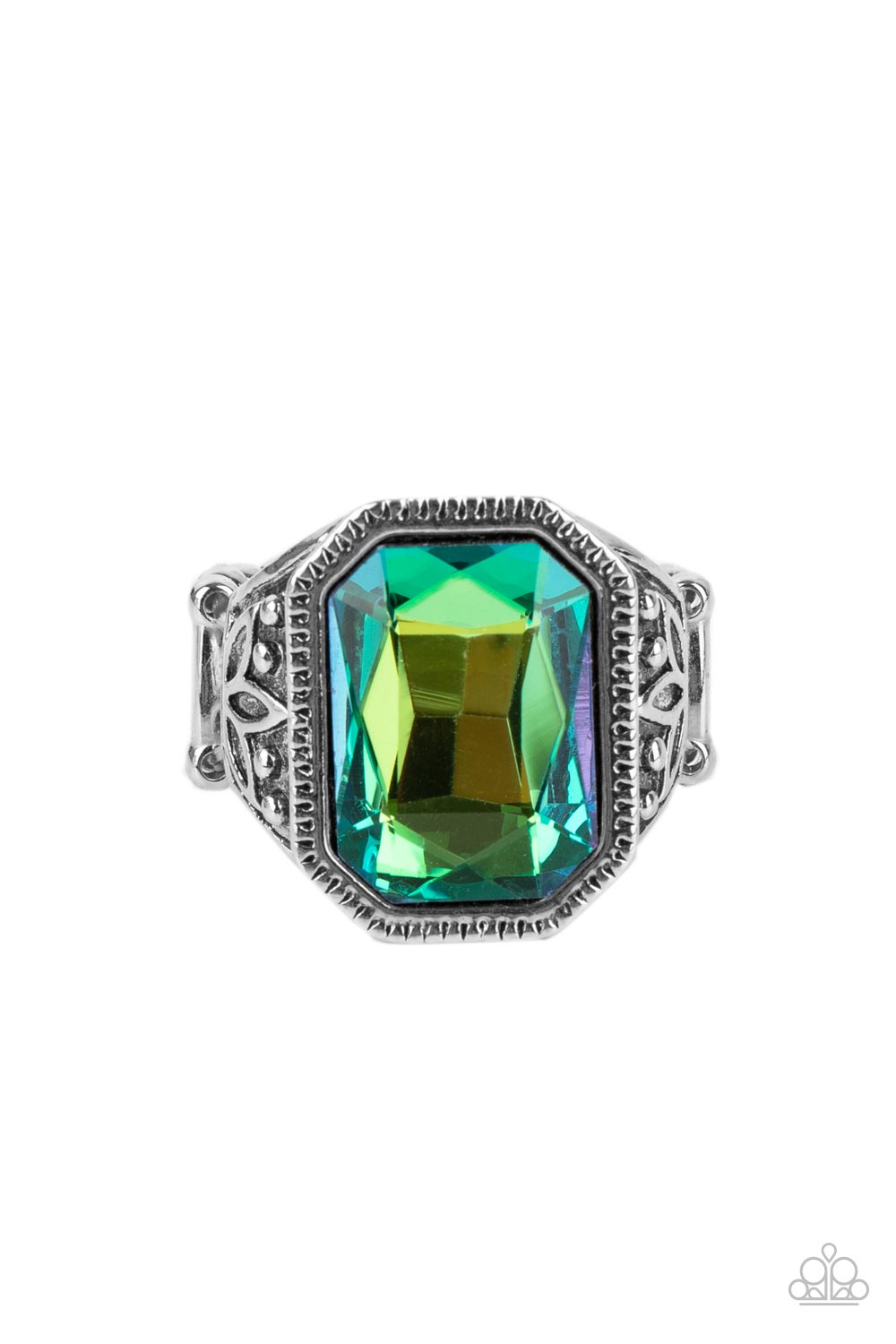 Paparazzi Accessories-Galaxy Goddess Green Emerald Cut Ring