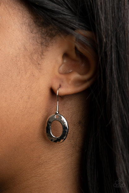 Paparazzi Accessories-Gallery Artisan Asymmetrical Oval Teardrop Earrings