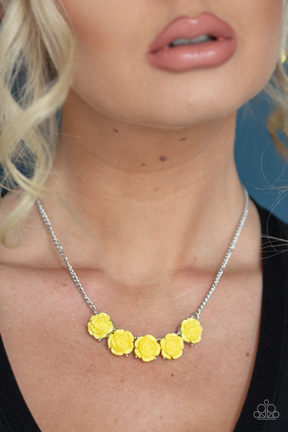 Paparazzi Accessories-Garden Party Posh Yellow Roses Necklace Set