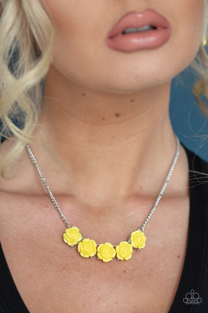 Paparazzi Accessories-Garden Party Posh Yellow Roses Necklace Set