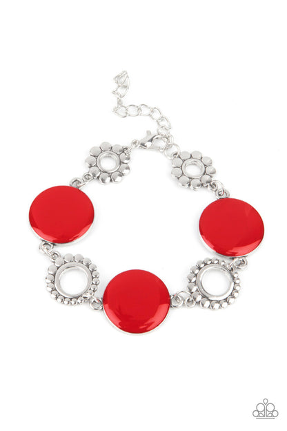 Paparazzi Accessories-Garden Regalia Red Shimmery Bracelet