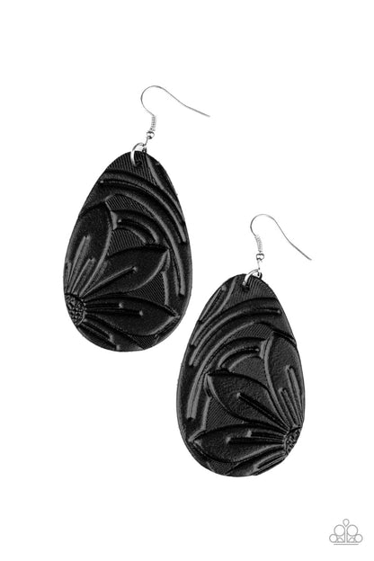 Paparazzi Accessories-Garden Therapy Black Earrings