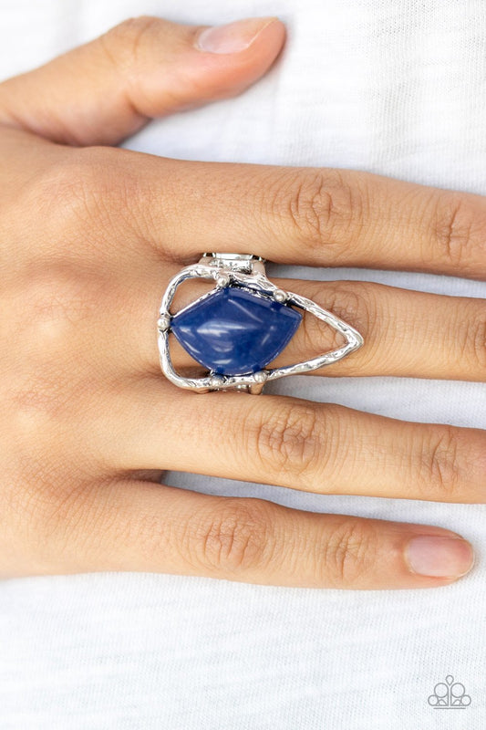 Paparazzi Accessories-Get The Point Blue Abstract Ring